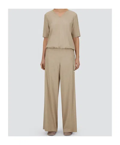 Herno Resort Trousers In Melange Flannel In Brown