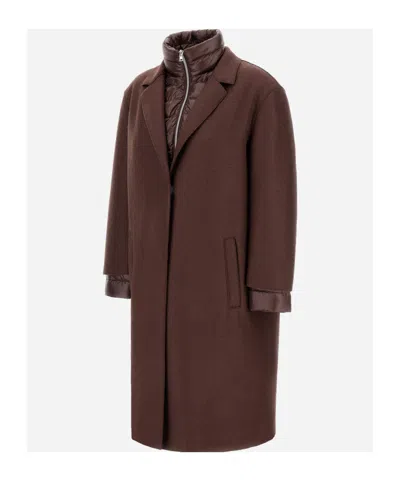 Herno Double-layered Coat In Brown