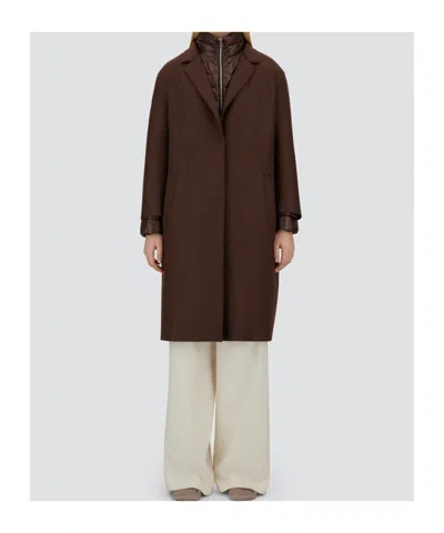 Herno Double-layered Coat In Brown