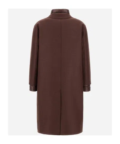 Herno Double-layered Coat In Brown