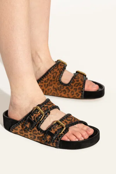 Isabel Marant Leopard Print Leather Sandals