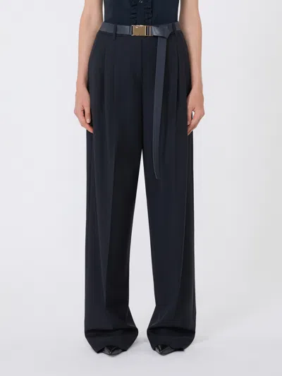Max Mara Woollen Cloth Trousers In Black