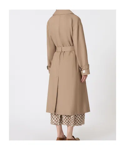 Max Mara The Cube Fiorito Double-breasted Belted Coat In Brown