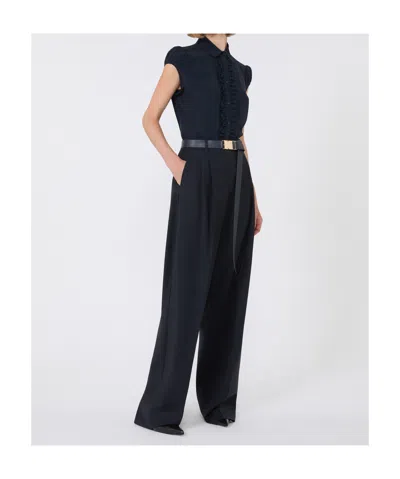 Max Mara Woollen Cloth Trousers In Black
