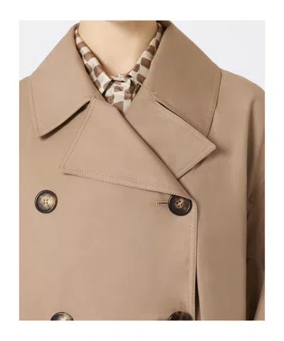 Max Mara The Cube Fiorito Double-breasted Belted Coat In Brown