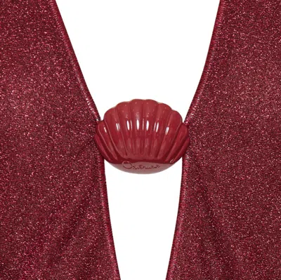 Oseree Bell Sleeve Mini Dress In Red