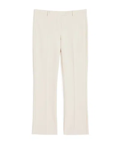 Max Mara Stretch Cotton-blend Trousers In White