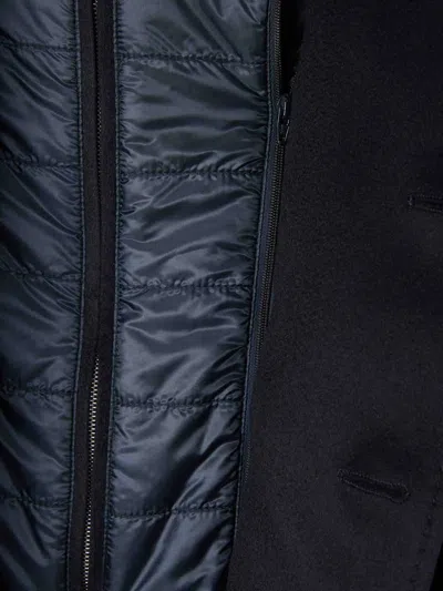 Herno Detachable-lining Buttoned Coat In Blue