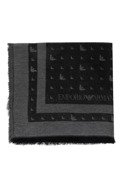 Emporio Armani Eagle-logo Fringed Scarf