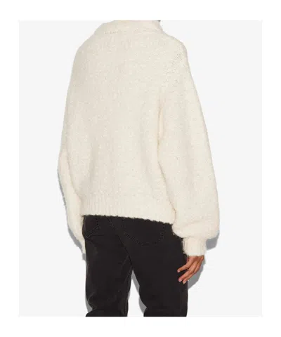 Isabel Marant Romane Irish Funnel-neck Alpaca Sweater In White