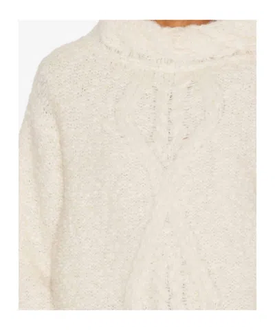 Isabel Marant Romane Irish Funnel-neck Alpaca Sweater In White