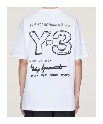 Y-3 Cotton M Merch Ss Tee T-shirt In White