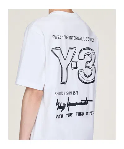 Y-3 Cotton M Merch Ss Tee T-shirt In White