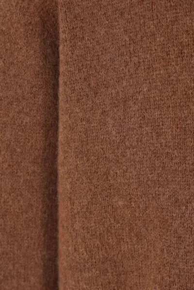Roberto Collina Ribbed Crew Neck Sweater With Long Sleeves In Brown