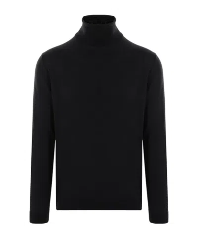 Roberto Collina Turtleneck Merino-wool Sweater In Black