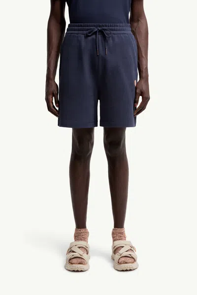 Moncler X Gilga Farm By Donald Glover Drawstring Patch-pocket Shorts In Blue