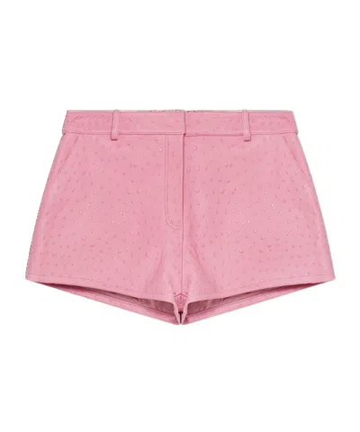 Casablanca Embossed Leather Mini Shorts
