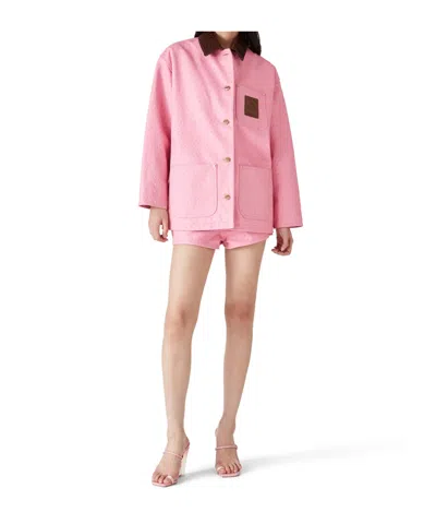 Casablanca Embossed Leather Mini Shorts