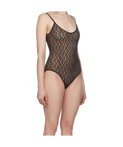 Baserange Brown Musial Bodysuit In Brown
