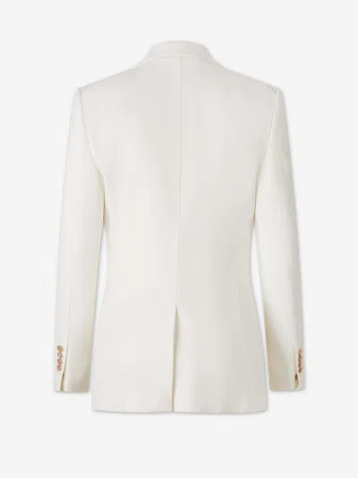 Tom Ford Tailored White Jacket With Sharp Lapels In Neutral