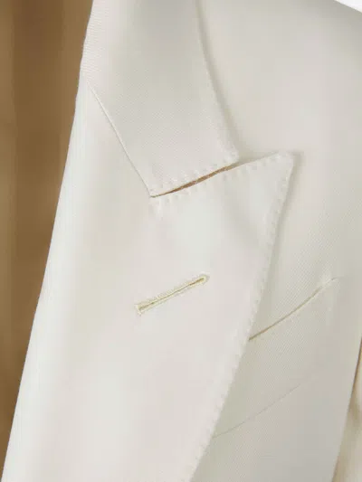 Tom Ford Tailored White Jacket With Sharp Lapels In Neutral