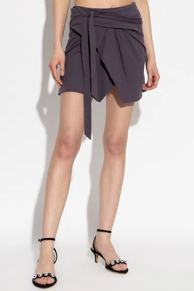 Isabel Marant Berenice Wrap-effect Mini Skirt In Purple