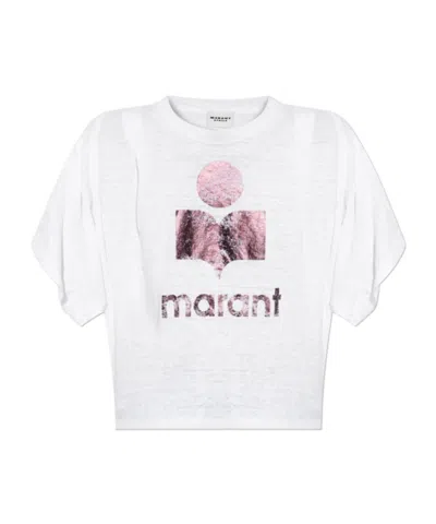 Isabel Marant Étoile Logo-print Linen T-shirt In White