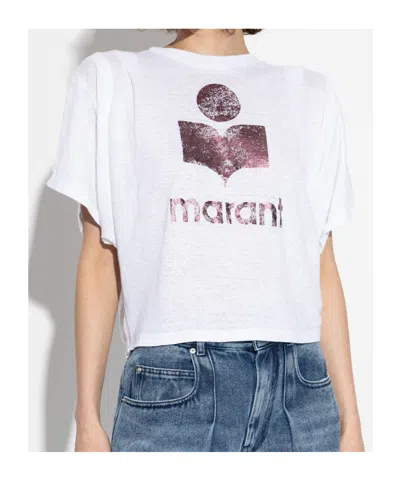 Isabel Marant Étoile Logo-print Linen T-shirt In White