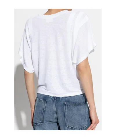 Isabel Marant Étoile Logo-print Linen T-shirt In White