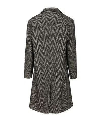 Herno Cappotto Chevron Lana Coats Multicolor In Gray