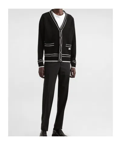 Dolce & Gabbana Cotton-piqué Cardigan In Black