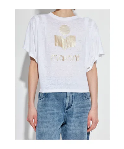 Isabel Marant Étoile Logo-print Linen T-shirt In White