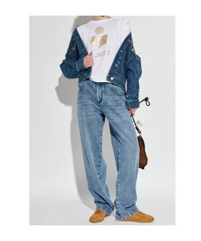 Isabel Marant Étoile Logo-print Linen T-shirt In White
