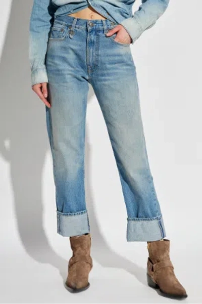 R13 Denim Trousers With Belt Loops In Blue