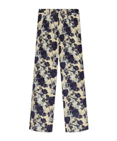 R13 Floral Print Track Pants In Black