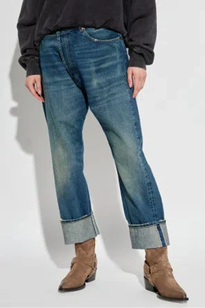 R13 Denim Trousers With Belt Loops In Blue