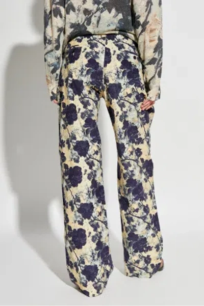 R13 Floral Print Track Pants In Black