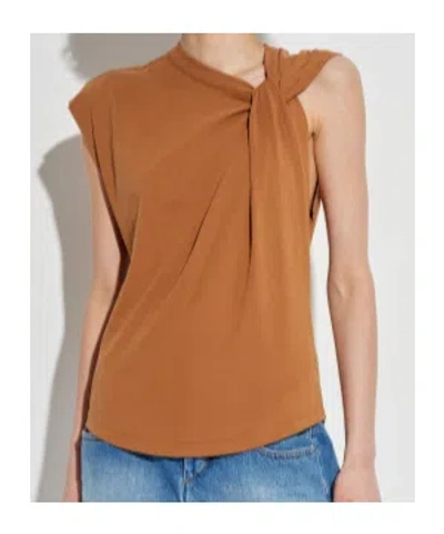 Isabel Marant Nayda Knotted Cotton-jersey Top In Brown