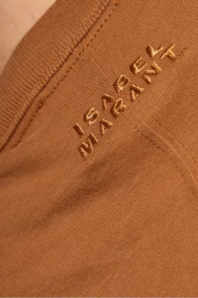 Isabel Marant Nayda Knotted Cotton-jersey Top In Brown