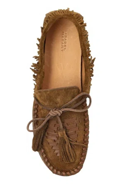 Isabel Marant 'fitza' Brown Loafers With Fringed Details And Front Bow