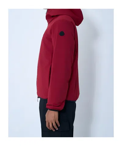 Moncler Batisse Hooded Short Down Jacket In Red