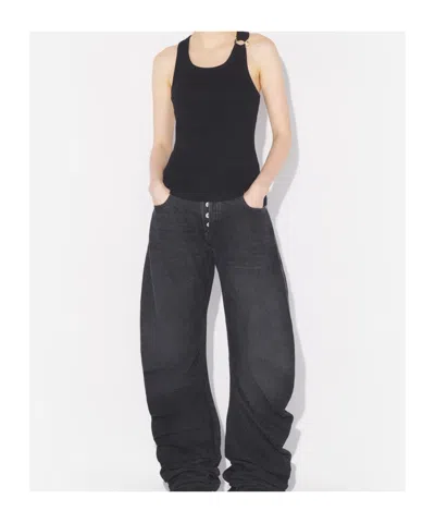 Jean Paul Gaultier Tank Top With Gold-tone Hardware And Ribbed Texture In Black