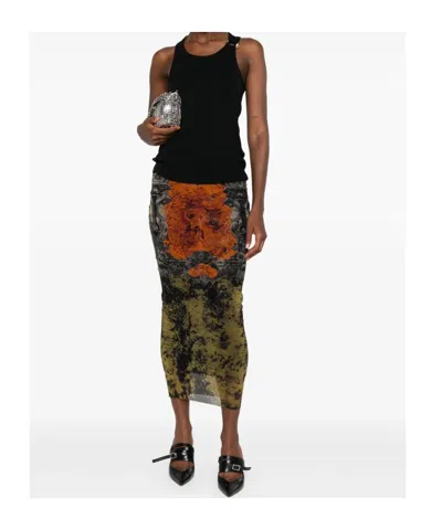 Jean Paul Gaultier Tank Top With Gold-tone Hardware And Ribbed Texture In Black