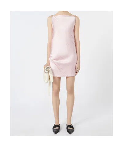 Sportmax Bias Pleated Mini Dress In Pink