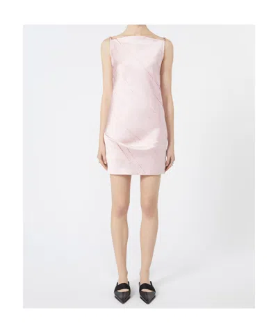 Sportmax Bias Pleated Mini Dress In Pink