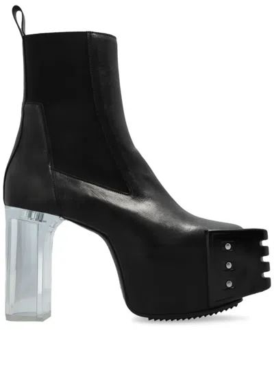 Rick Owens 120mm Grilled Platform Leather Boots