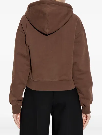 Jacquemus Drawstring Hood Gros-grain Hoodie In Brown