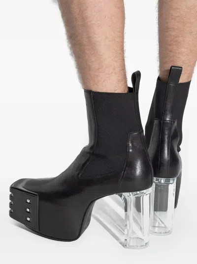 Rick Owens 120mm Grilled Platform Leather Boots