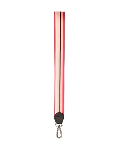 Longchamp Striped Leather Shoulder Strap In Pink