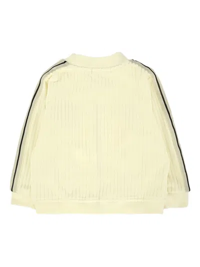 Palm Angels Ribbed Zip-up Jacket In Yellow